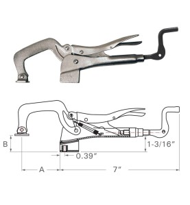 Feststellbare C-Klemme Tischmontage, Ausladung 155mm, max.Kapazität 120mm, Gewinde M8 - PT14 - PT14 -  -  - 53,60 € - 