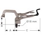BuildPro Inserta C-Klemme Tischmontage, Ausladung 155mm, max.Kapazität 120mm, Gewinde M8 - PT14K