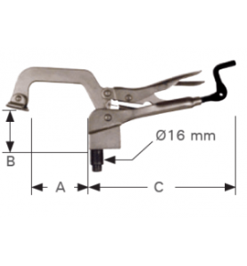 BuildPro Inserta C-Klemme Tischmontage, Ausladung 155mm, max.Kapazität 120mm, Gewinde M8 - PT14K - PT14K -  -  - 44,32 € - 
