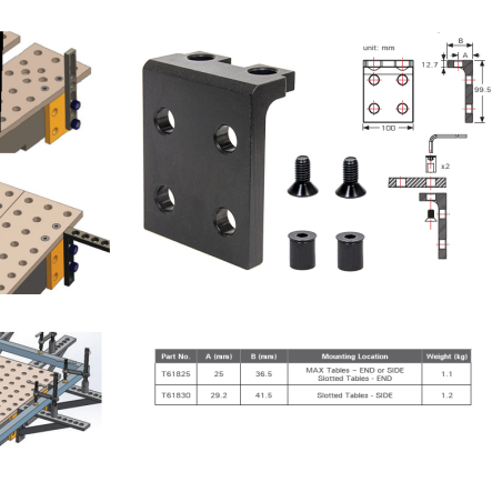 BuildPro Seitenverlängerung 25 x 36,5mm für BuildPro und Rhino Cart Schweißtisch, T61825