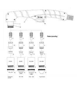 Swirl Ring 35A-160A - TH-160 für CEA Plasma Shark 155 - Nachbau - 129.4087 - passend für Powermax 125® / H125® / M125® Nachbau -