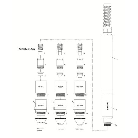 Düse 85A - TH-160 für CEA Plasma Shark 155 - Nachbau