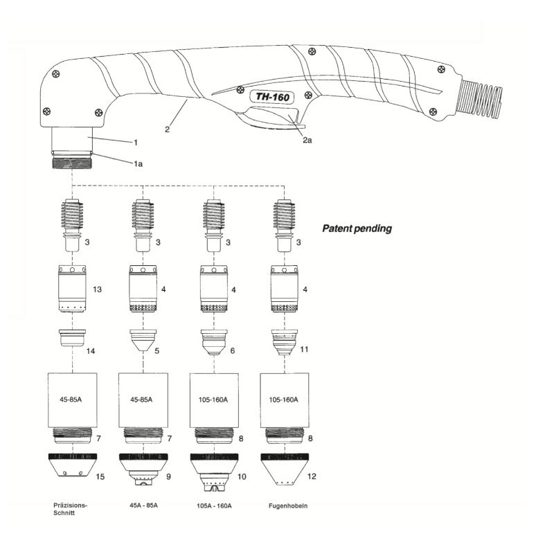 Spritzschutz 45A-85A (Hand) - TH-160 für CEA Plasma Shark 155 - Nachbau