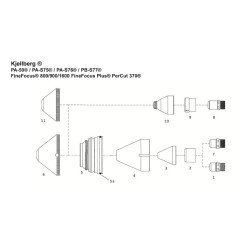 Kjellberg Elektrode K2. Luft - Finefocus® 800/900/1600 - Ref.Nr. 12.40870 - 340.2252 - passend für Kjellberg ® PA­50® / PA­S75® 