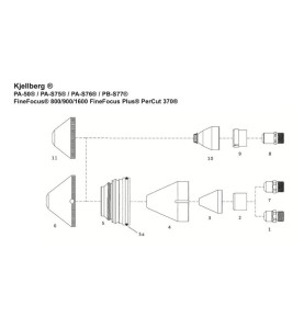 Kjellberg Elektrode K2. Luft - Finefocus® 800/900/1600 - Ref.Nr. 12.40870 - 340.2252 - passend für Kjellberg ® PA­50® / PA­S75® 