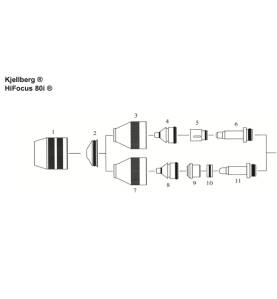 Kjellberg Gasführung - Z102 - Vespel. 2-Loch - HiFocus 160® / Percut160i® - Ref.Nr. 11.835.221.154 - 402.42 - passend für Kjellb