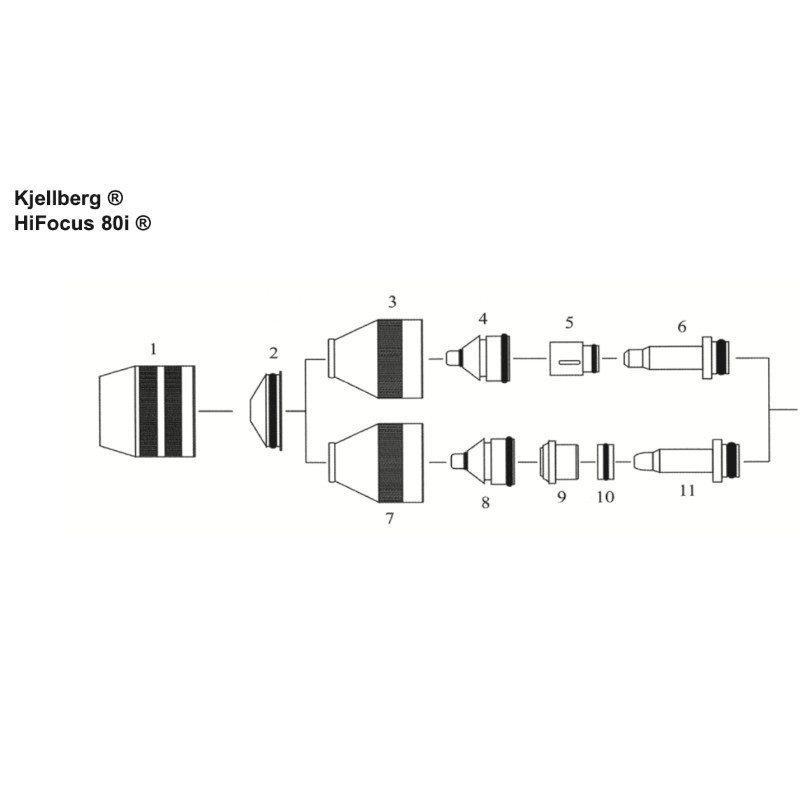 Kjellberg Elektrode Air/Luft - M001 - HiFocus 80i® - Ref.Nr. 11.845.421.300 - 402.2214 - passend für Kjellberg ®HiFocus 80i (Abb