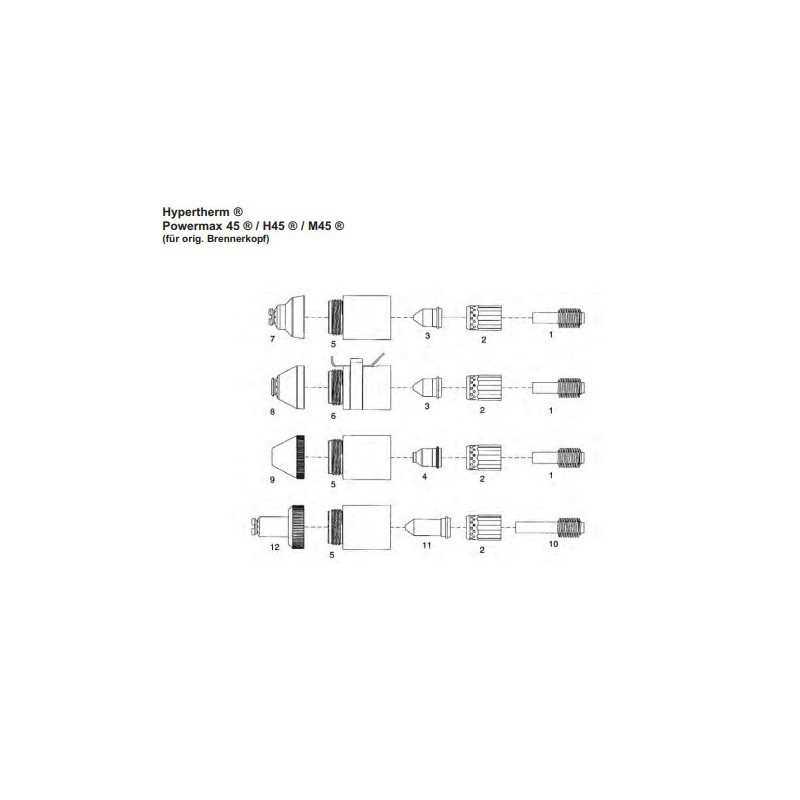 Platec Plasma-Kontaktdüsenhalter Hypertherm Powermax (Nachbau) - Ref.Nr. 220713