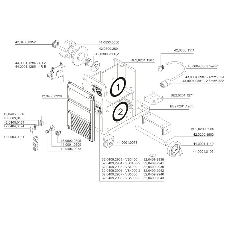 Fronius Laufrad Stahl 180 GL 45 20 für Variosynergic 3400 / 4000 / 5000