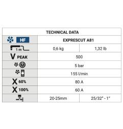 PLASMASCHNEIDBRENNER EXPRESCUT A81 6M   --Variante--1/4 G