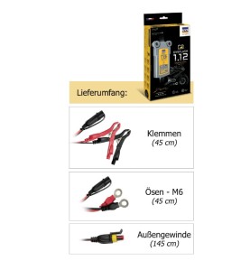 GYS GYSFLASH 1.12 - 029361 - 029361 - Laden von 12V-Batterien von Motorrädern, Jet-Skis, Kart-SportFahrzeugen und Rasenmähern ge