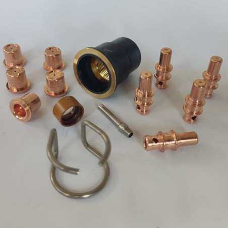 Trafimet Ergocut A81 - 1 Luftrohr, 1 Swirl Ring, 5 Elektroden, 5 Schneiddüsen 1,2mm, 1 Aussenschutzdüse, Abstandsfeder - SET A81