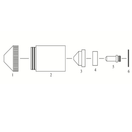 Plasma Düse 1,6mm, 100-120A, Cebora CP161, Ref.Nr. 1762, Nachbau - 107.5016 - Plasma Düse 1,6mm, 100-120A, Cebora CP161, Ref.Nr.