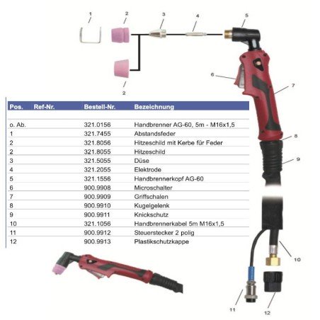 Steuerstecker - Plasmabrenner AG-60 / SG-51/ SG 55 - Platec - 900.9912 - passend für Parkside, Stahlwerk, Weldinger etc. Platec 