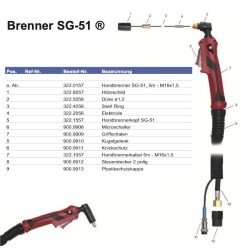 Plasmabrenner SG-51, 5m - M16x1,5 - Platec - 322.0157 - passend für Parkside, Stahlwerk, Weldinger etc. Platec 240,00 € -  -  - 