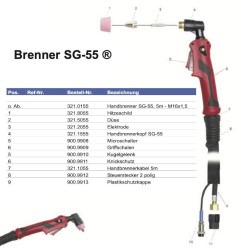 Handbrennerkopf - Plasmabrenner SG-55 - Platec - 321.1555 - passend für Lidl, Stahlwerk, Weldinger etc. Platec 49,53 € -  -  - 5