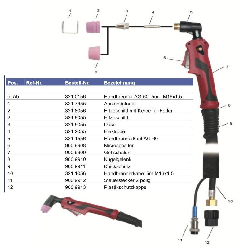 Handbrennerkopf - Plasmabrenner AG-60 - Platec - 321.1556 -  -  - 61,92 € - 