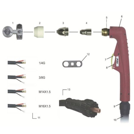 Düse ø 1,0 für Plasmabrenner P-80 - Ref.Nr. TET01110 - Platec - 320.5110 - passend für Hersteller: Parkside, Rilon, Riland, Jasi