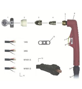 Düse ø 1,3 für Plasmabrenner P-80 - Ref.Nr. TET01130 - Platec - 320.5113 - passend für Hersteller: Parkside, Rilon, Riland, Jasi