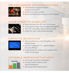 Plasma-Schneidanlage EX-TRAFIRE 45SD inkl. Plasma-MaschinenBrenner FHT-EX45TTH 5m und Starter-Kit, 400V, 3 PH, 50/60 Hz