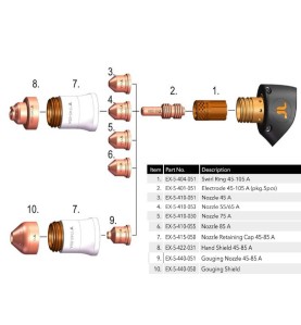 THERMACUT DÜSE 75A FÜR FHT-EX® 105TT (25 Stk) - EX-5-410-032 - passend für EX-TRAFIRE® 65HD (Hand); EX-TRAFIRE® 65HD (Maschine),