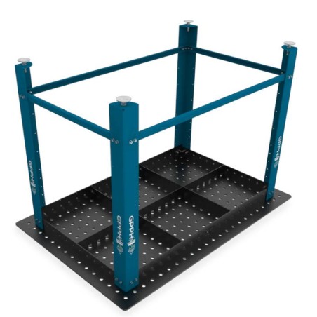 DIY Schweiss- und Montagetisch auf Fuß, fi16, 50x50mm, 1200x800mm - GppH