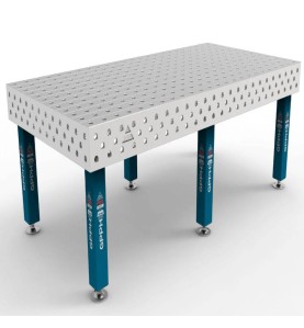 EDELSTAHL SCHWEISSTISCHE (MODELL PRO INOX) MIT STANDFUSS, FI28, GITTER 100x100mm, DIAGONAL - VERSCHIEDENE GRÖSSEN - GPPH - Edelp