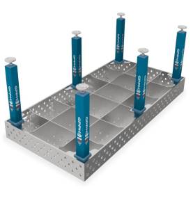 EDELSTAHL SCHWEISSTISCHE (MODELL PRO INOX) AUF ROLLEN, FI28, GITTER 100x100mm, DIAGONAL - VERSCHIEDENE GRÖSSEN - GPPH - Edelpro_