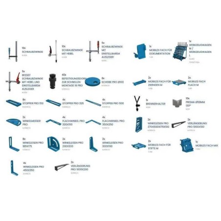 WERKZEUGSATZ BASIC NR.1 - FÜR SCHWEISSTISCHE - WS_BASIC1 - WERKZEUGSATZ BASIC NR.1 - FÜR SCHWEISSTISCHE Lochabstand 16 od. 28mm 