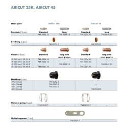 Abicor Binzel Standard Elektrode Standard für Abicut 25 K/45 Plasma Schneidbrenner - 1Stück - 748.0032.10 - 748.0032.1 - Abicor 