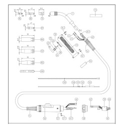 Binzel Düsenstock M8/M8 x 43mm Typ MB40 Einhell,TBi,Güde, Metabo Und Baugleiche - 142.0021 - 142.0021 - Binzel Düsenstock M8/M8 