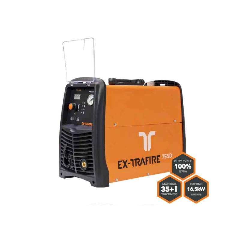 Plasmaschneidgerät EX-Trafire 75 SD (30-75A) 400 V 3-PH, CE Hand System /FHT-EX105RTX Brenner 8m / Starter Kit