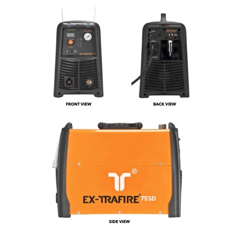 Plasmaschneidgerät EX‐TRAFIRE 75 SD (30-75A) 400 V 3-PH, CE plus Hand System/FHT‐EX105H Torch 8m/H Starter Kit