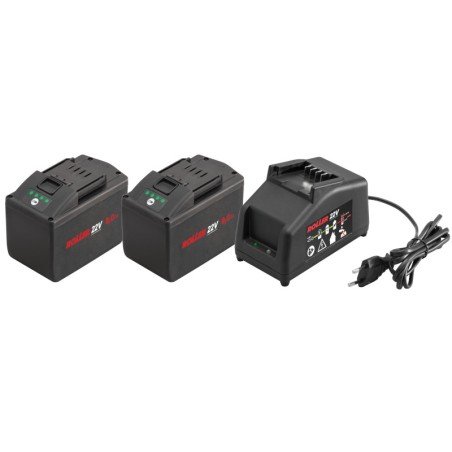 Roller - Power-Pack 22 V 9,0 Ah + 9,0 Ah + 90 W - 571592 A220 - Für ROLLER'S Akkuwerkzeuge 22 V (21,6 V), z. B. Multi-Press 22 V