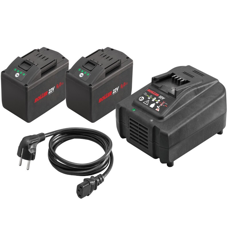 ROLLER'S Power-Pack 22 V 9,0 Ah + 9,0 Ah + 290 W - 571594 A220 - Für ROLLER'S Akkuwerkzeuge 22 V (21,6 V), z. B. Multi-Press 22 