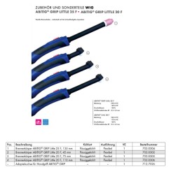 Brennerkörper Flexible für ABITIG Grip Little 20F und 25F - Flüssiggekühlt - 703.0304x - Brennerkörper SR9F (FLEXIBEL) - WP9F - 