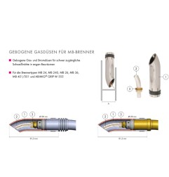 Gasdüse gebogen DA20 DI17 L82 für MB 24, MB 240, MB 26, MB 36, MB 401/501 u. ABIMIG® GRIP W 555 - 145.D457.5 - Gasdüse konisch, 