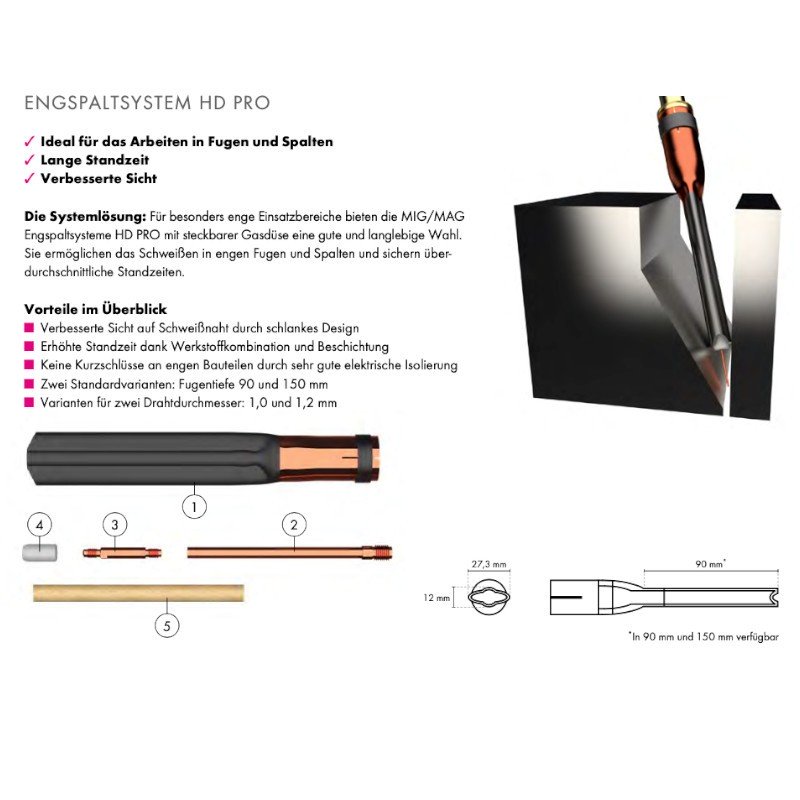 Engspaltsystem HD PRO 150 / 1,0mm kpl. - Abicor Binzel Engspaltsystem HD PRO 150 / 1,0mm kpl. - Abicor Binzel