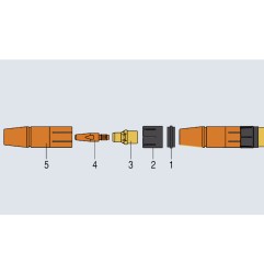 Fronius Gasdüse zylindrisch ø17/ø20x66 isoliert (Robacta 2500) (1Stück)