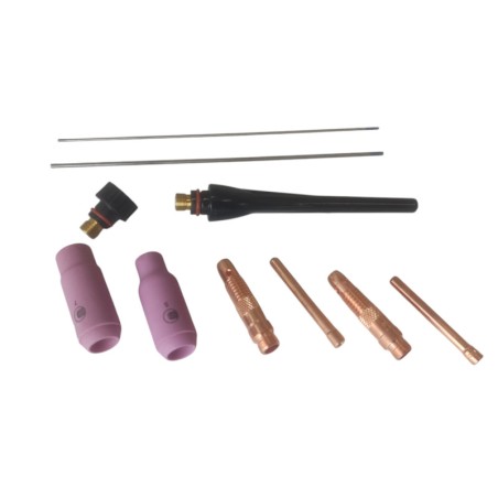 GYS - ABTIG WIG-Brenner GRIP SR17 DB - luftgekühlt - 4 m Stecker 10 / 25 mm² - Steuerkontakt DIN 3-pol. - mit Zubehör-Set
