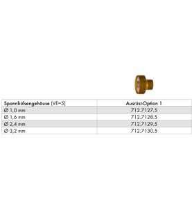 Spannhülsengehäuse Gaslinse 1,0-3,2mm ABITIG® 9/20 - Ausrüst-Option 1 - 712.7127-X -  -  - 14,63 € - 