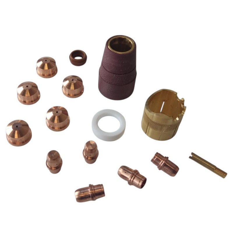 Trafimet Ergocut A151 - 1 Luftrohr, 1 Swirl Ring, 5 Elektroden kurz, 5 Schneiddüsen k. 1,6mm, 1 Aussenschutzdüse, 1 Feder