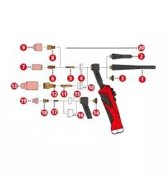 Fronius Brennerkappe lang L153mm für TTP160P Multilock / TTB 300P Multilock