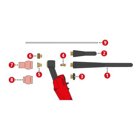 Brennerkappe lang L153 A TTG1200A,TTG1600A,TTW2500A,TTW3000A,AL15