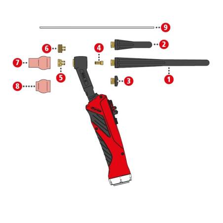 Brennerkappe mittel L64 A TTG1200A,TTG1600A,TTW2500A,TTW3000A,AL15