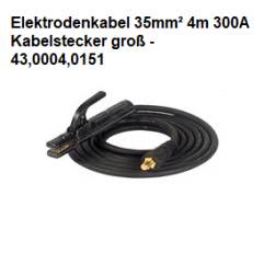 Elektrodenkabel 25mm, 35mm 4m /10m 200A / 300A / 400A Kabelstecker 9 u. 13mm   --Variante--Elektrodenkabel 35mm² 4m 300A Kabelstecker groß - 43,0004,0151