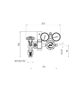 GCE Entspannungsstation Druckregelstation MU70 - Sauerstoff Inertgas Stickstoff Argon Helium - 300 bar 20 bar - 0768091 - GCE En