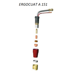 Trafimet Ergocut A151 - 1 Luftrohr, 1 Swirl Ring, 5 Elektroden kurz, 5 Schneiddüsen k. 1,1mm, 1 Aussenschutzdüse, 1 Feder - SET 