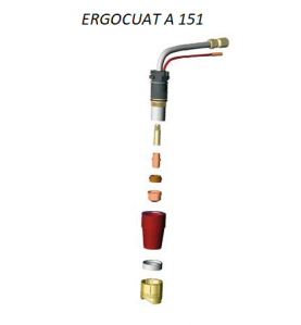 Trafimet Ergocut A151 - 1 Luftrohr, 1 Swirl Ring, 5 Elektroden kurz, 5 Schneiddüsen k. 1,6mm, 1 Aussenschutzdüse, 1 Feder - SET 