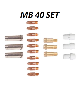 MB40 Set 1,2mm, 3 Gasdüsen, 10 Stromdüsen 1,2mm, 3 Düsenstöcke, 3 Gasverteiler - 145.0179_set12 -  -  - 87,77 € - 